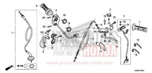HANDLE LEVER/SWITCH/CABLE (CRF125F/FB E/H/J) CRF125FBE de 2014